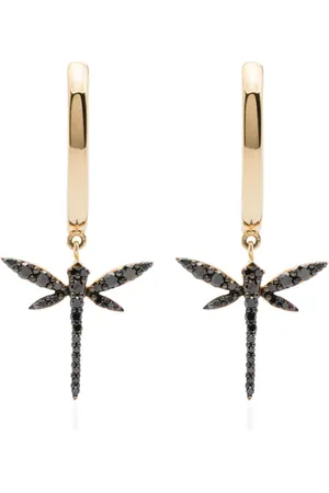 ANAPSARA Pendientes Small Dragonfly en oro amarillo de 18 ct con diamantes