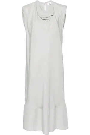 LEMAIRE Vestido midi con cuello desbocado