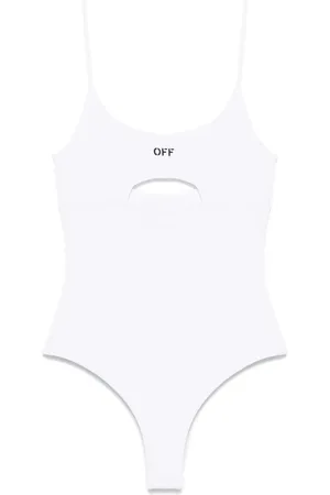 OFF-WHITE Bañador de canalé fino
