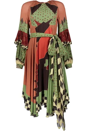 Etro Vestido midi con cuello lazado