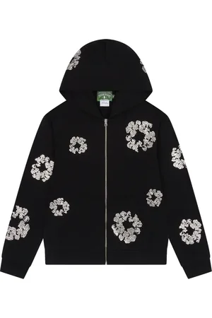 DENIM TEARS Sudadera Swarovski Wreath Black con capucha