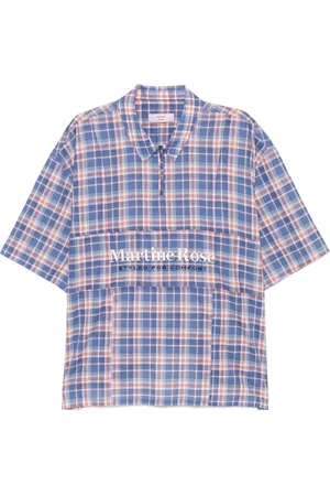 MARTINE ROSE Polo a cuadros de algodón
