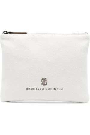Brunello Cucinelli Bolso de mano con logo bordado