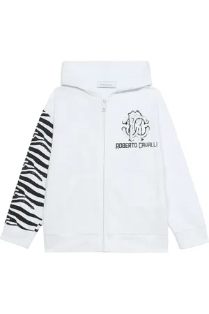 Roberto Cavalli Sudadera con capucha y cremallera de algodón