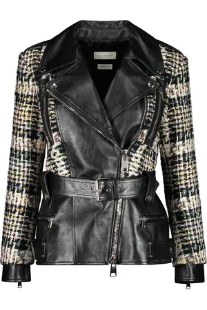 Alexander McQueen Chaqueta biker con diseño híbrido