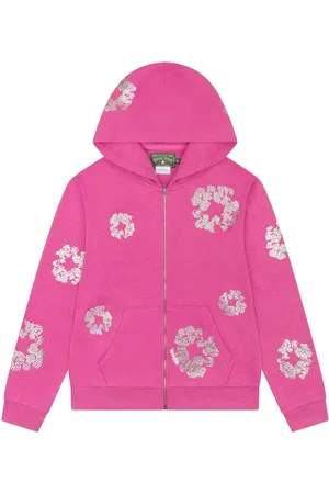 DENIM TEARS Sudadera Swarovski Wreath Pink con capucha