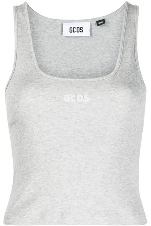 GCDS Top sin mangas con logo estampado