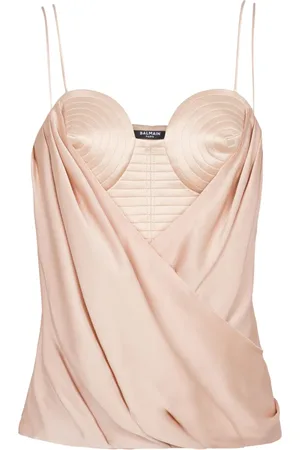 Balmain Top drapeado sin mangas