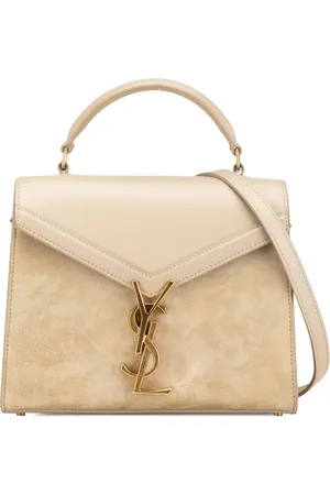 Saint Laurent Bolso satchel Cassandra mini de piel de becerro y ante con asa en la parte superior 2020