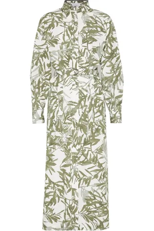 Brunello Cucinelli Vestido estampado de algodón