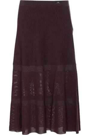 Elisabetta Franchi Falda midi de punto con capas