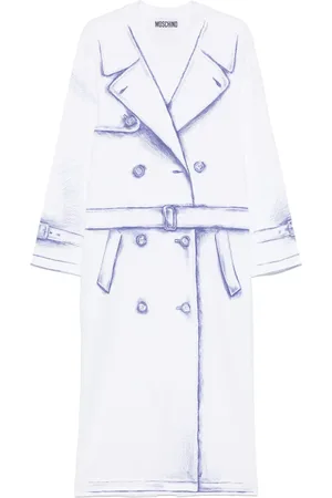 Moschino Vestido largo con gabardina estampada