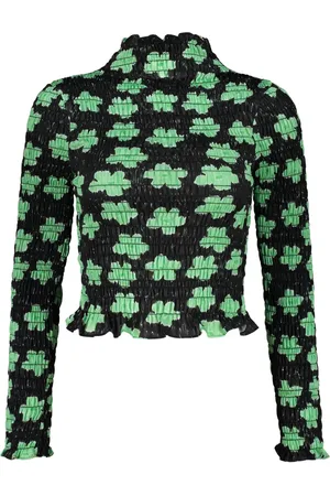 AMY CROOKES Top estampado de manga larga