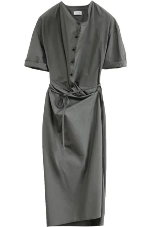 LEMAIRE Vestido cruzado de manga corta