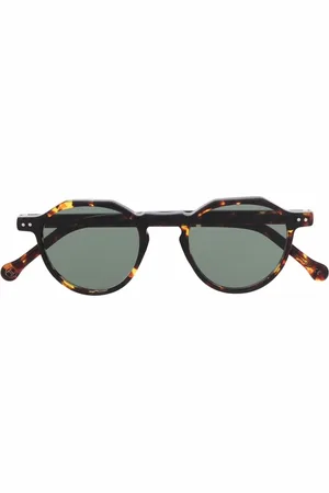 LESCA Gafas de sol con montura redonda de carey