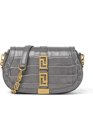 VERSACE Bolso de hombro Greca Goddess con efecto de piel de cocodrilo