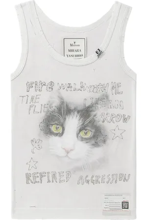 Maison Mihara Yasuhiro Top con gato estampado