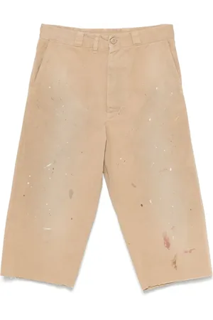 Maison Margiela Pantalones cortos con motivo de salpicadura de pintura