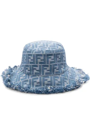 Fendi Sombrero de pescador de algodón con logo FF
