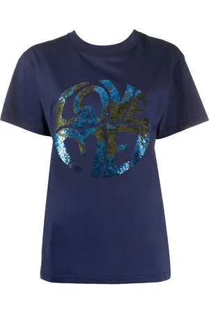 Alberta Ferretti Camiseta con motivo Love de lentejuelas