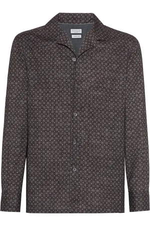Brunello Cucinelli Camisa con cuello cubano