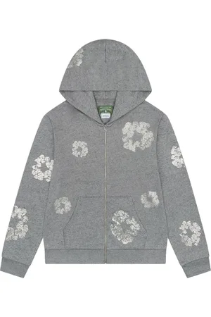 DENIM TEARS Sudadera Swarovski Wreath Grey con capucha