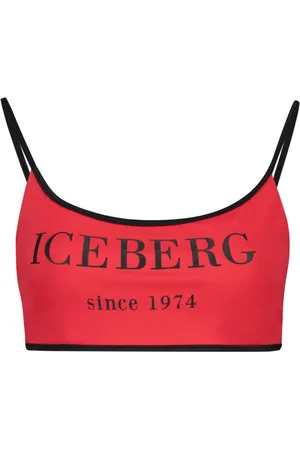 Iceberg Top de bikini con logo estampado