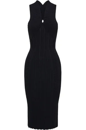 DION LEE Vestido midi Snakeskin sin mangas