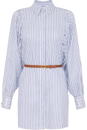 Elisabetta Franchi Vestido camisero a rayas