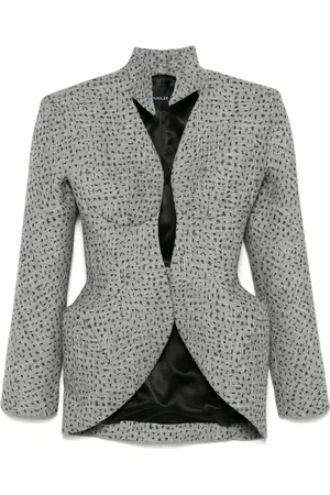 MUGLER Chaqueta con cuello de pico y estampado de lunares