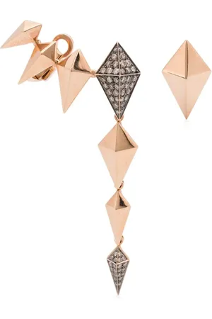 ANAPSARA Pendientes asimétricos en oro de 18 ct con diamantes