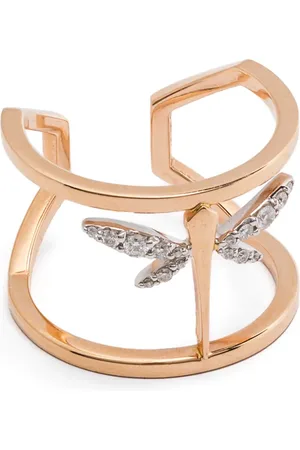 ANAPSARA Anillo Mini Dragonfly en oro de 18 ct con diamantes