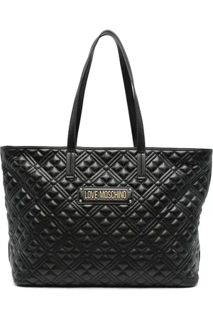 Moschino Bolso shopper con placa del logo