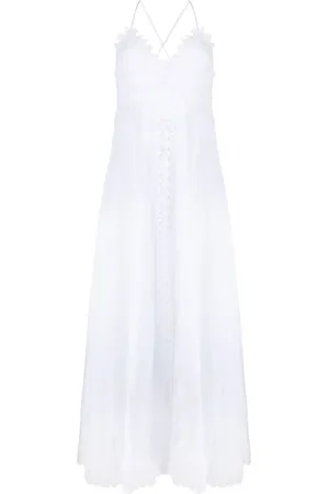 CHARO RUIZ IBIZA Vestido largo bordado cuello en V