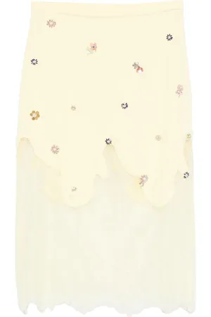 Costarellos Falda midi cady de crepe