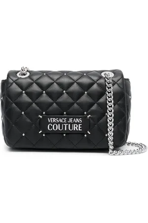 VERSACE Bandolera acolchada con letras del logo