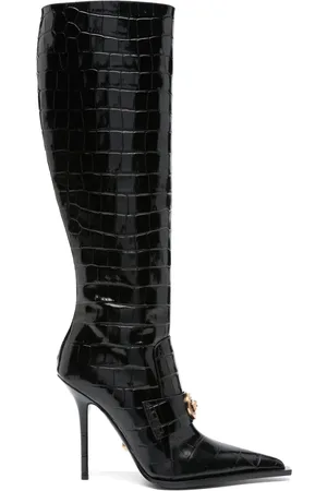 VERSACE Botas Vagabond con efecto de piel de cocodrilo