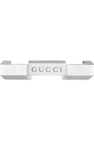 Gucci Anillo Link to Love en oro blanco de 18kt a rayas