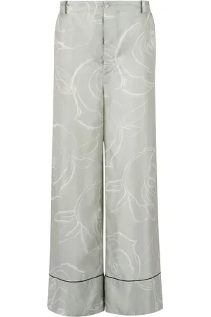 Marni Pantalones palazzo con motivo de rosas