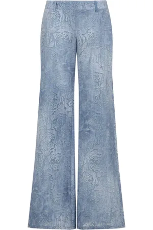 ERMANNO SCERVINO Pantalones con rosas en jacquard