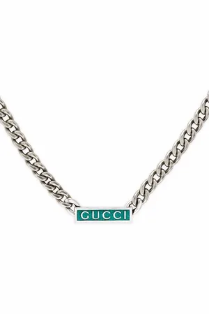 Gucci Collar de cadena con placa del logo