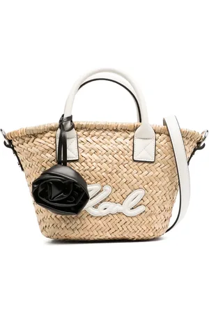 Karl Lagerfeld Bolso shopper K/Signature pequeño de rafia