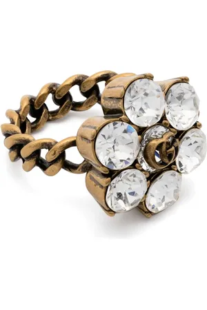 Gucci Anillo Double G con cristal