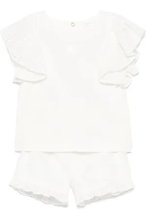 PATACHOU Set de pantalones cortos y blusa con bordado inglés