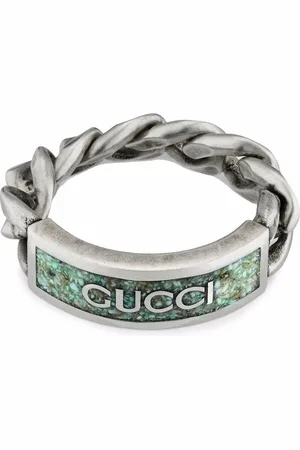 Gucci Anillo de cadena con placa del logo