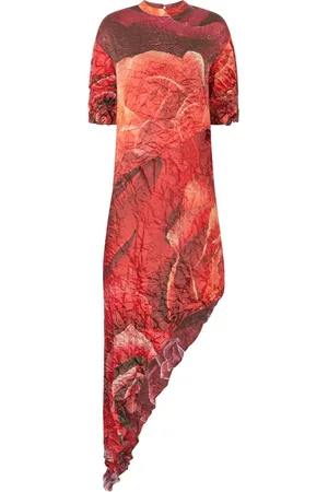 Roberto Cavalli Vestido asimétrico con estampado floral