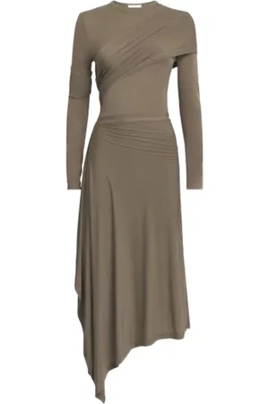 Helmut Lang Vestido midi fruncido