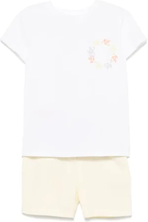 PATACHOU Set de pantalones cortos y camiseta con motivo bordado