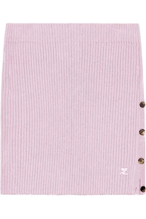 Courrèges Falda corta de canalé