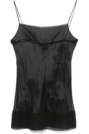 CARINE GILSON Slip dress tipo babydoll de organza